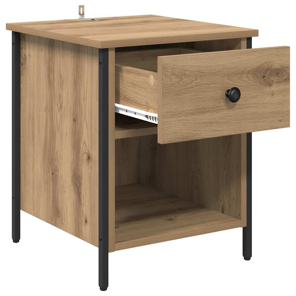 Armadio da Notte 2 pcs Rovere artigianale 40 x 42 x 50 cm