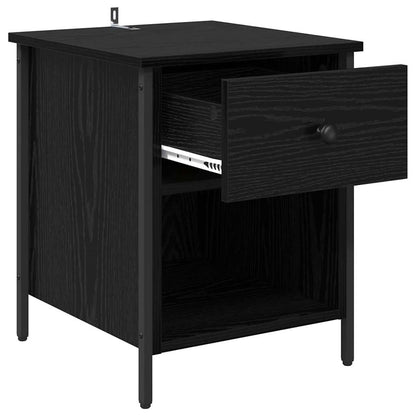 Armadio da Notte Rovere Nero 40 x 42 x 50 cm Legno multistrato
