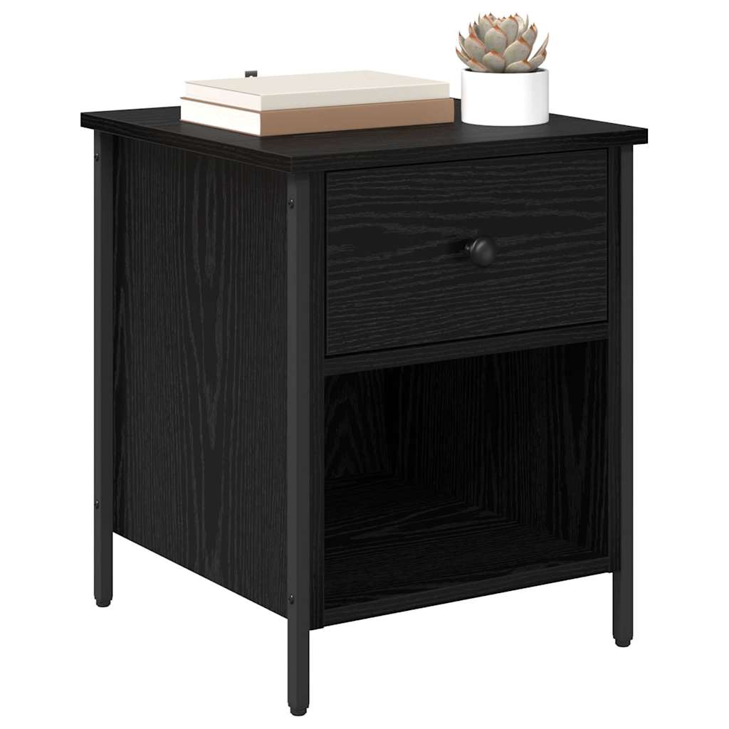 Armadio da Notte Rovere Nero 40 x 42 x 50 cm Legno multistrato