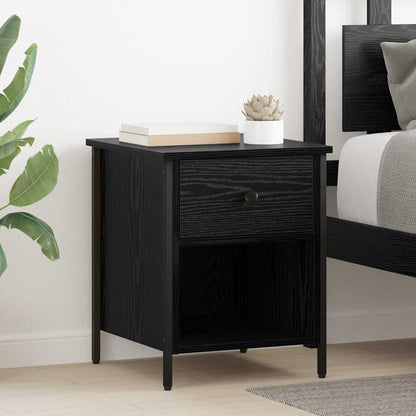 Armadio da Notte con cassetto 2 pcs Rovere Nero 40 x 42 x 50 cm