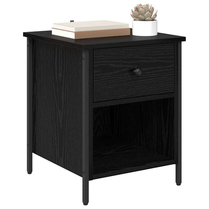 Armadio da Notte con cassetto 2 pcs Rovere Nero 40 x 42 x 50 cm