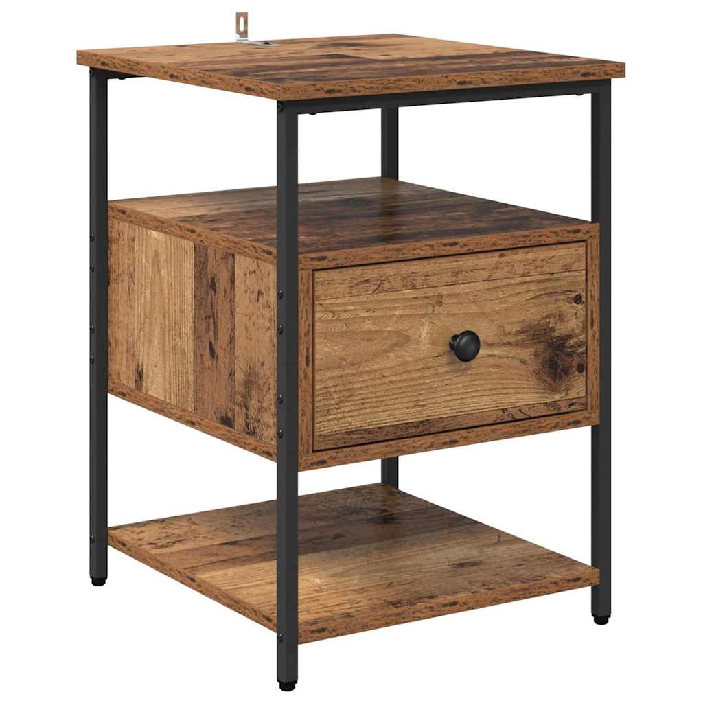 Armadio da Notte con cassetto Legno vecchio 40 x 42 x 56 cm
