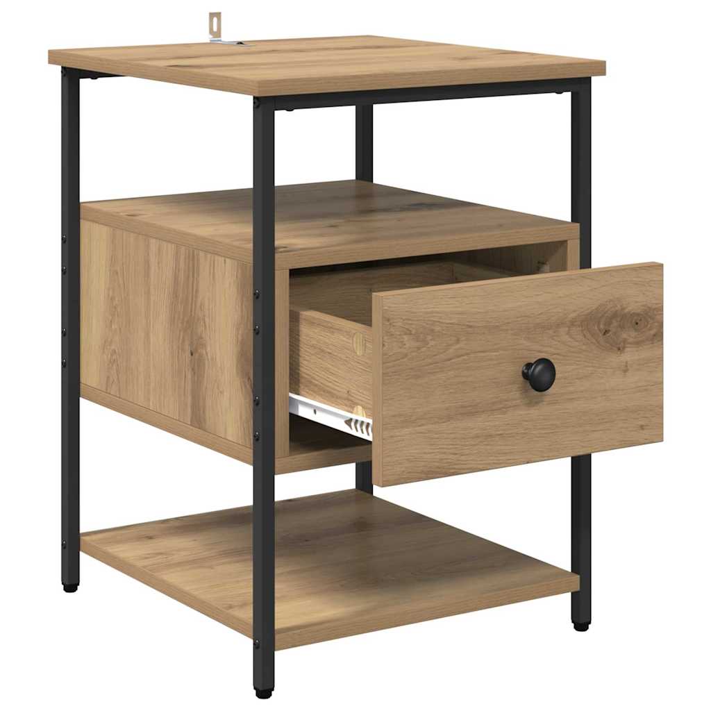 Armadio da Notte 2 pcs Rovere artigianale 40 x 42 x 56 cm