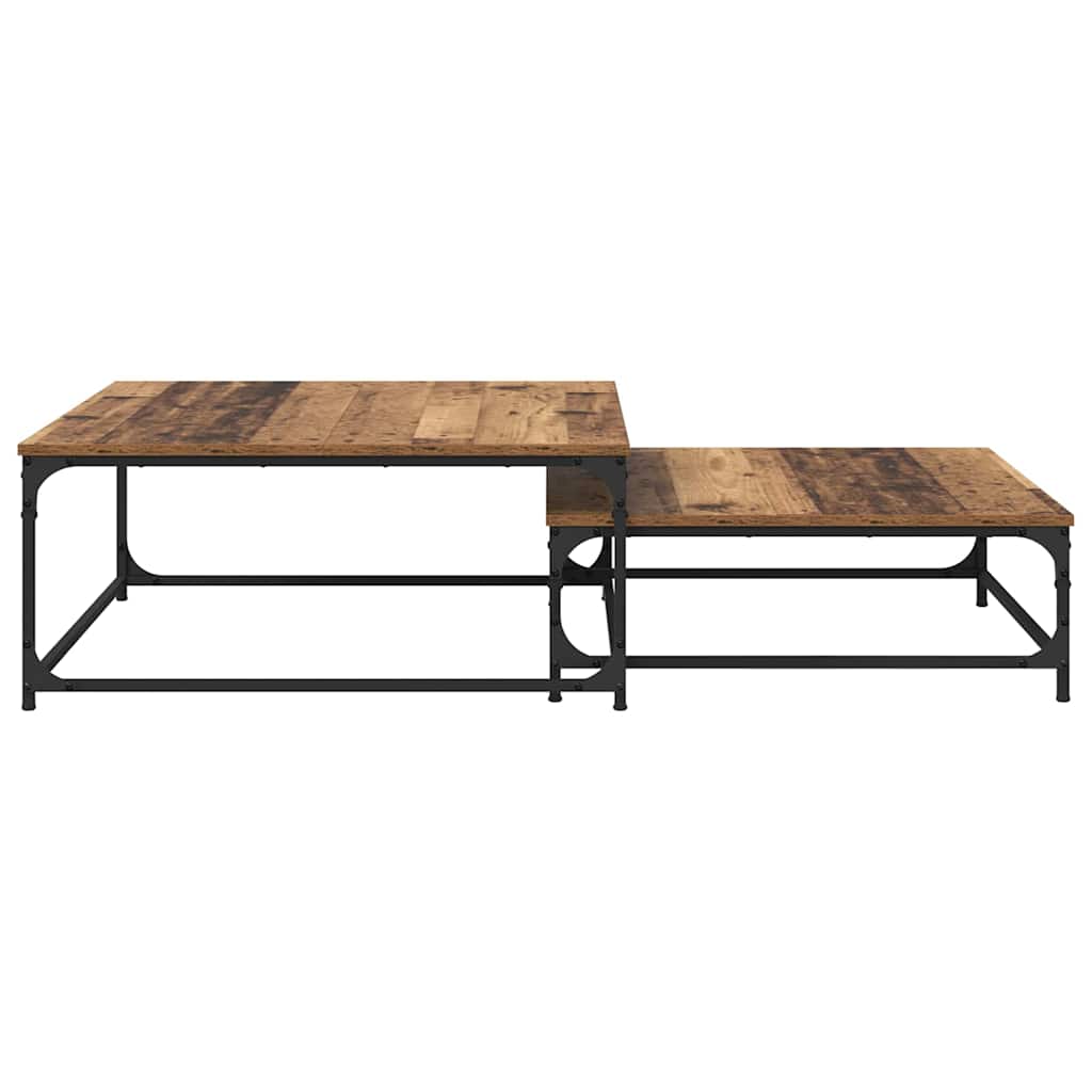 Tavolino da salotto 2 pcs Legno vecchio Legno multistrato