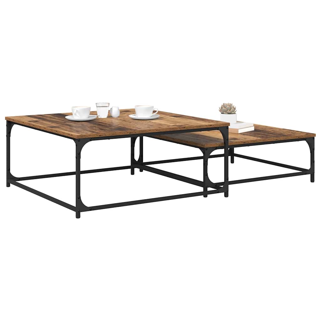 Tavolino da salotto 2 pcs Legno vecchio Legno multistrato