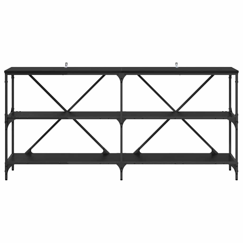 Tavolo consolle Rovere Nero 160 x 30 x 75 cm Legno multistrato