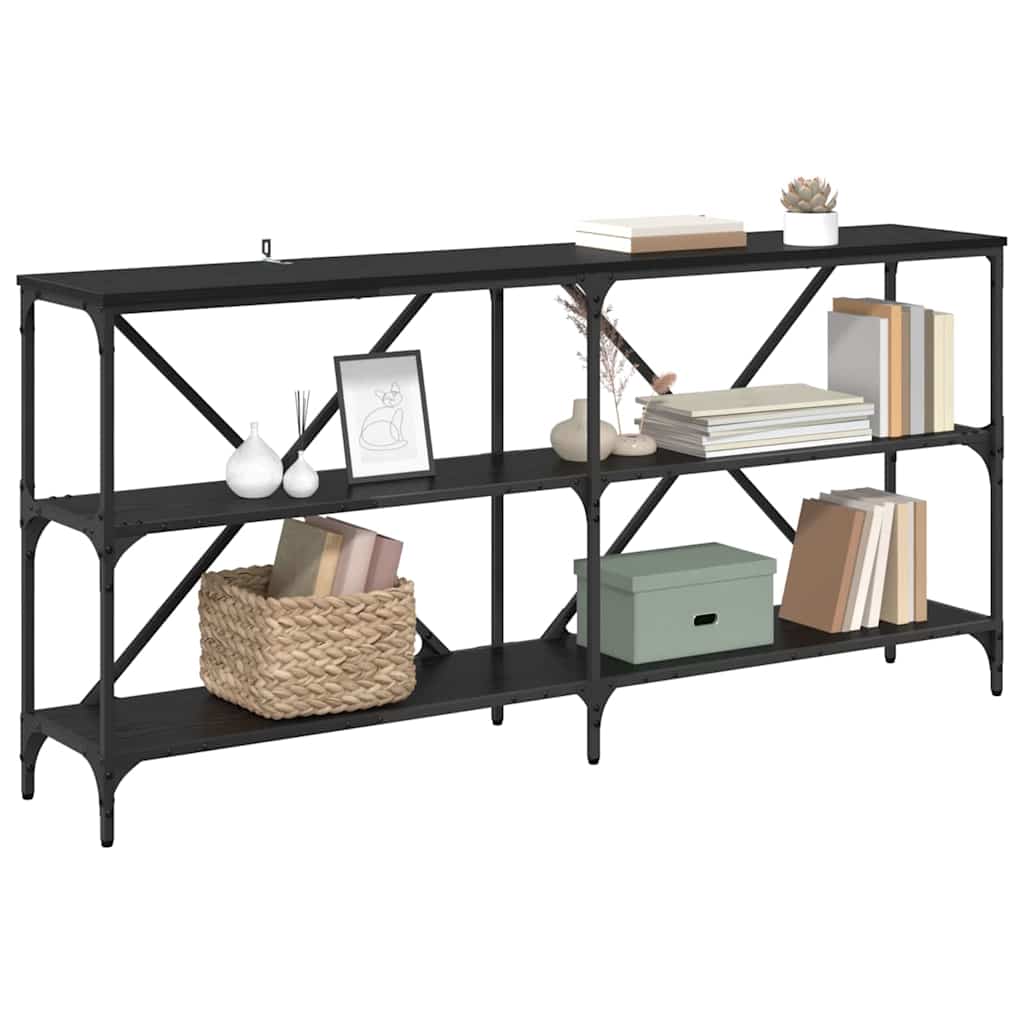 Tavolo consolle Rovere Nero 160 x 30 x 75 cm Legno multistrato