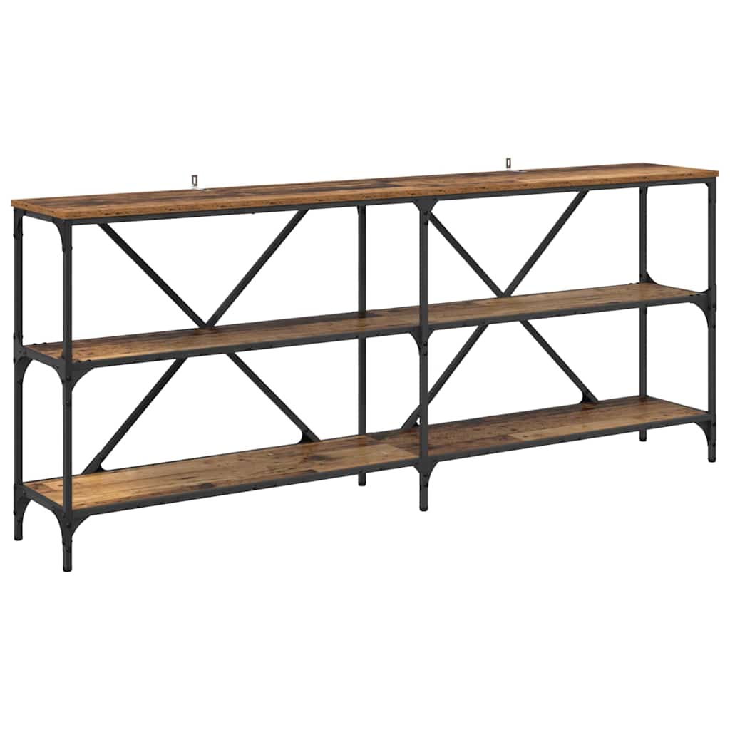 Tavolo consolle con lo scaffale Legno vecchio 180 x 30 x 75 cm
