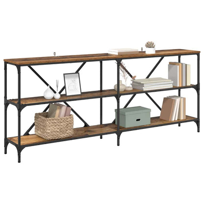 Tavolo consolle con lo scaffale Legno vecchio 180 x 30 x 75 cm
