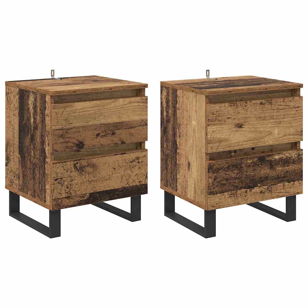 Armadio da Notte 2 pcs Legno vecchio 40 x 35 x 50 cm