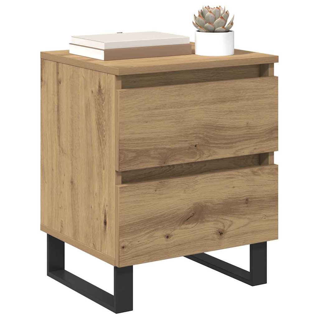 Armadio da Notte 2 pcs rovere artigianale 40 x 35 x 50 cm