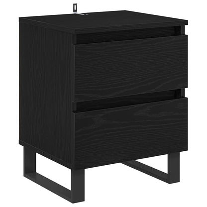 Armadio da Notte Rovere Nero 40 x 35 x 50 cm Legno multistrato