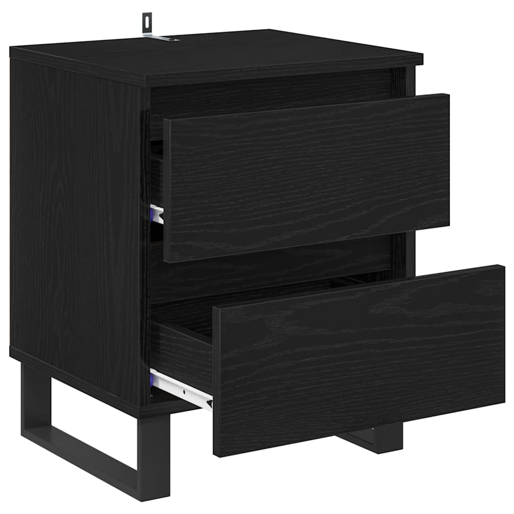 Armadio da Notte Rovere Nero 40 x 35 x 50 cm Legno multistrato
