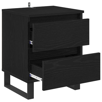 Armadio da Notte Rovere Nero 40 x 35 x 50 cm Legno multistrato