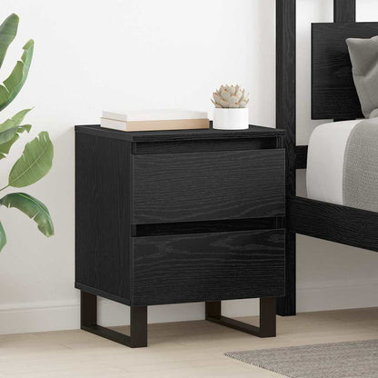 Armadio da Notte con cassetto 2 pcs Rovere Nero 40 x 35 x 50 cm