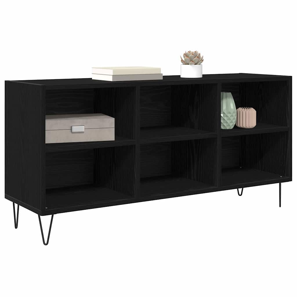 Mobile TV Rovere Nero 103,5 x 30 x 50 cm Legno multistrato