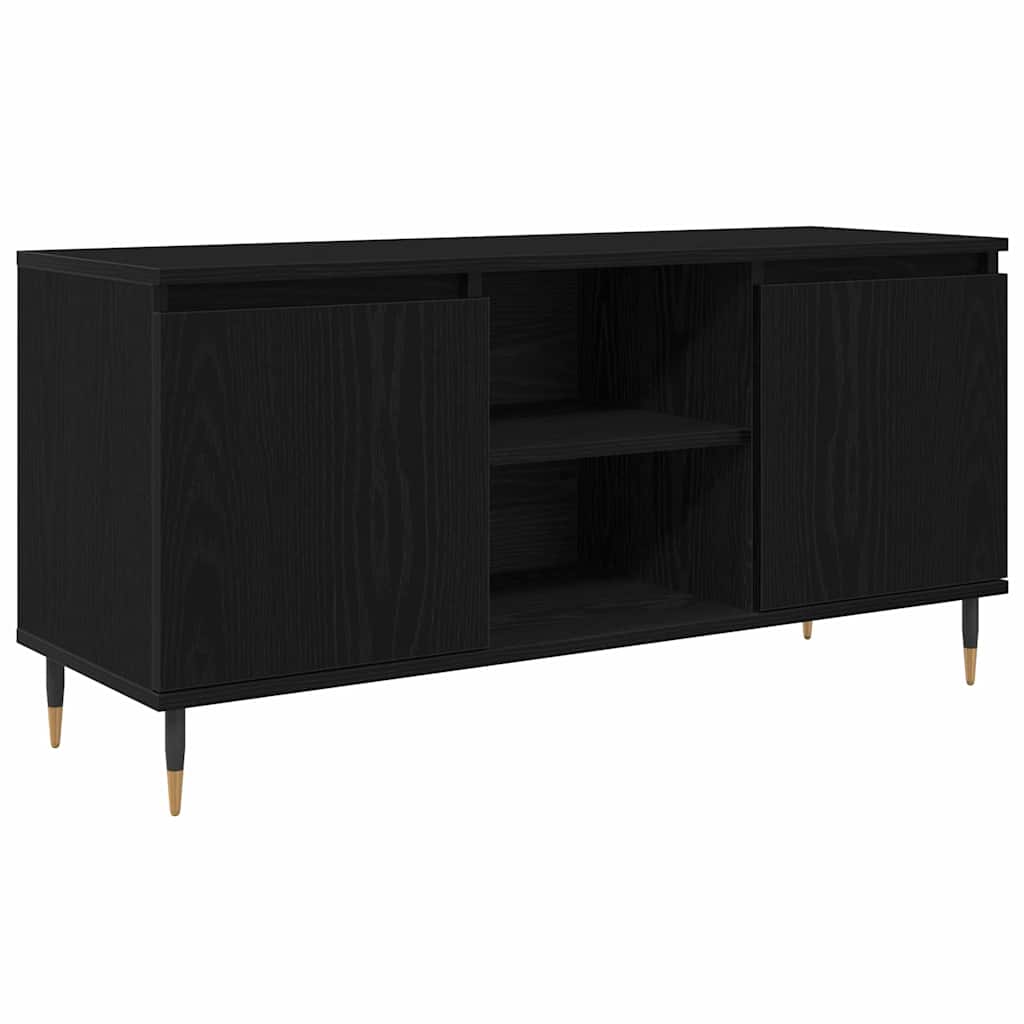Mobile TV Rovere Nero 104 x 35 x 50 cm Legno multistrato