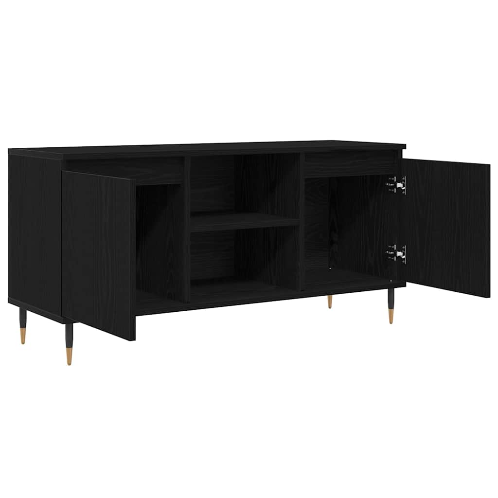 Mobile TV Rovere Nero 104 x 35 x 50 cm Legno multistrato