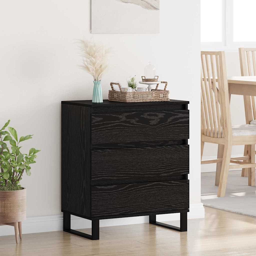 Credenza Rovere Nero 60 x 35 x 70 cm Legno multistrato