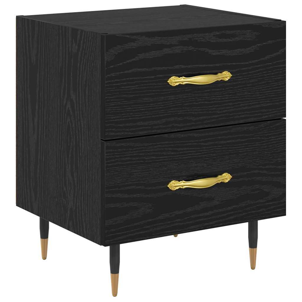 Armadio da Notte con cassetto Rovere nero 40 x 35 x 47,5 cm