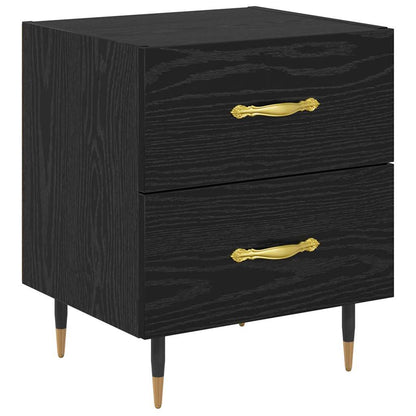 Armadio da Notte con cassetto Rovere Nero 40 x 35 x 47,5 cm