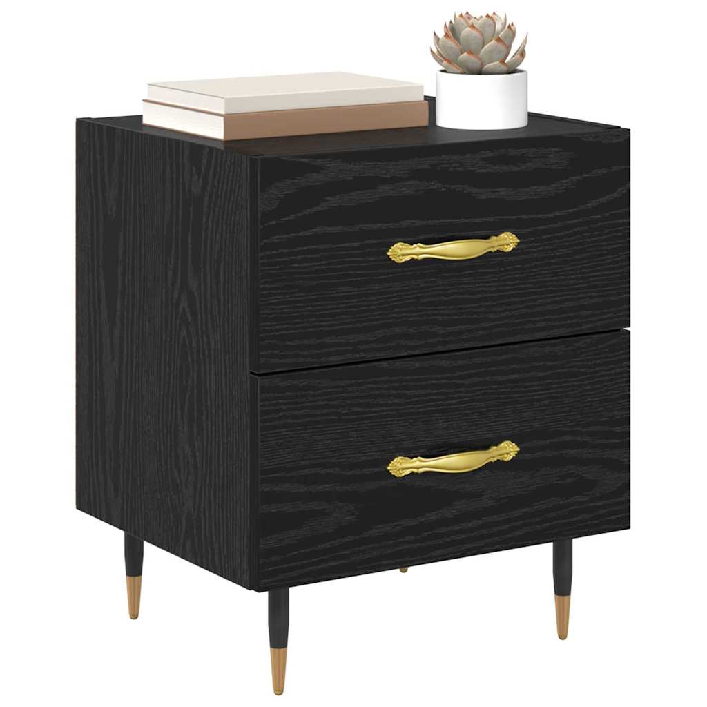 Armadio da Notte 2 pcs Rovere nero 40 x 35 x 47,5 cm