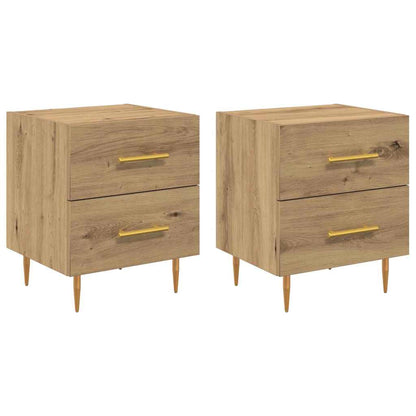 Armadio da Notte 2 pcs Rovere artigianale 40 x 35 x 47,5 cm
