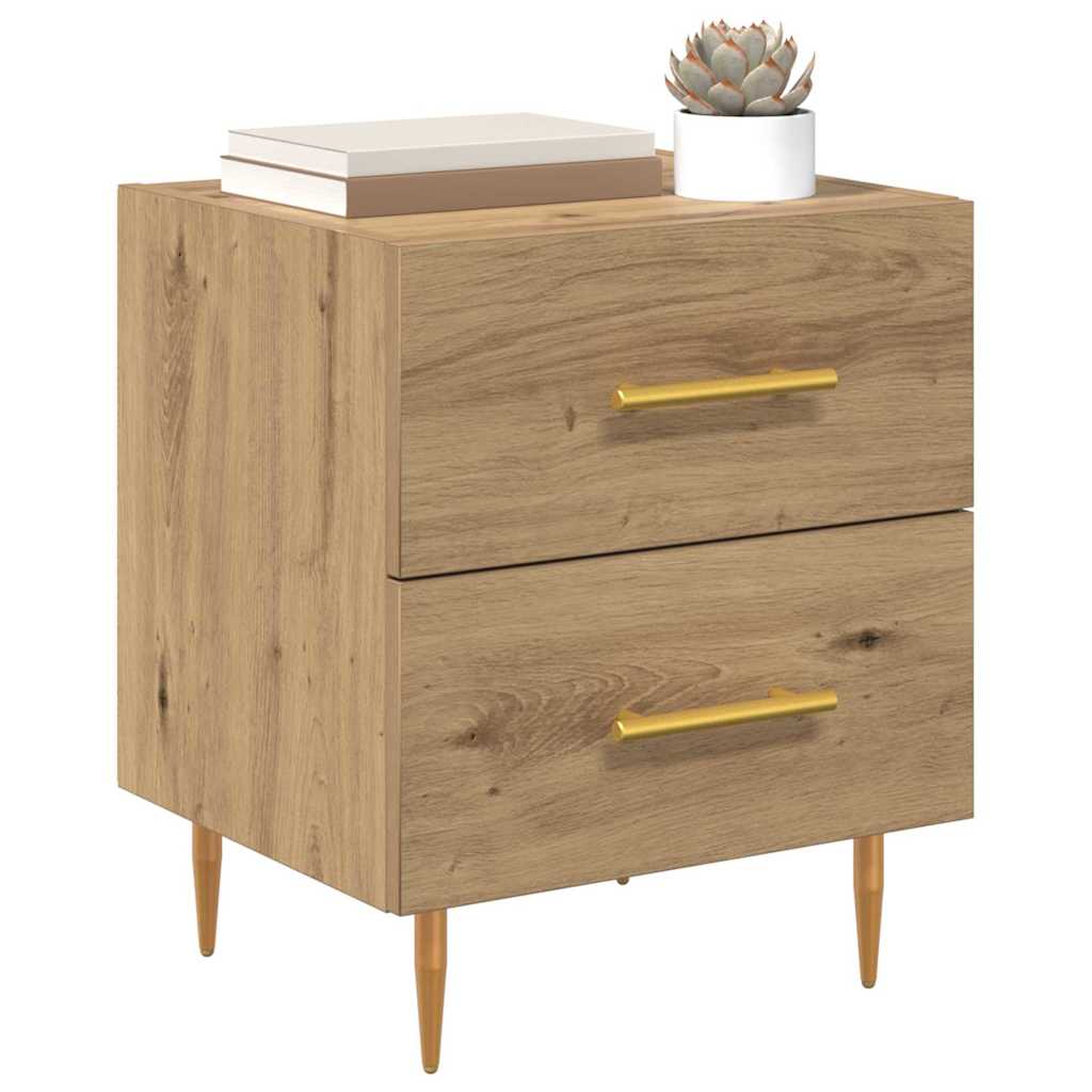 Armadio da Notte 2 pcs Rovere artigianale 40 x 35 x 47,5 cm