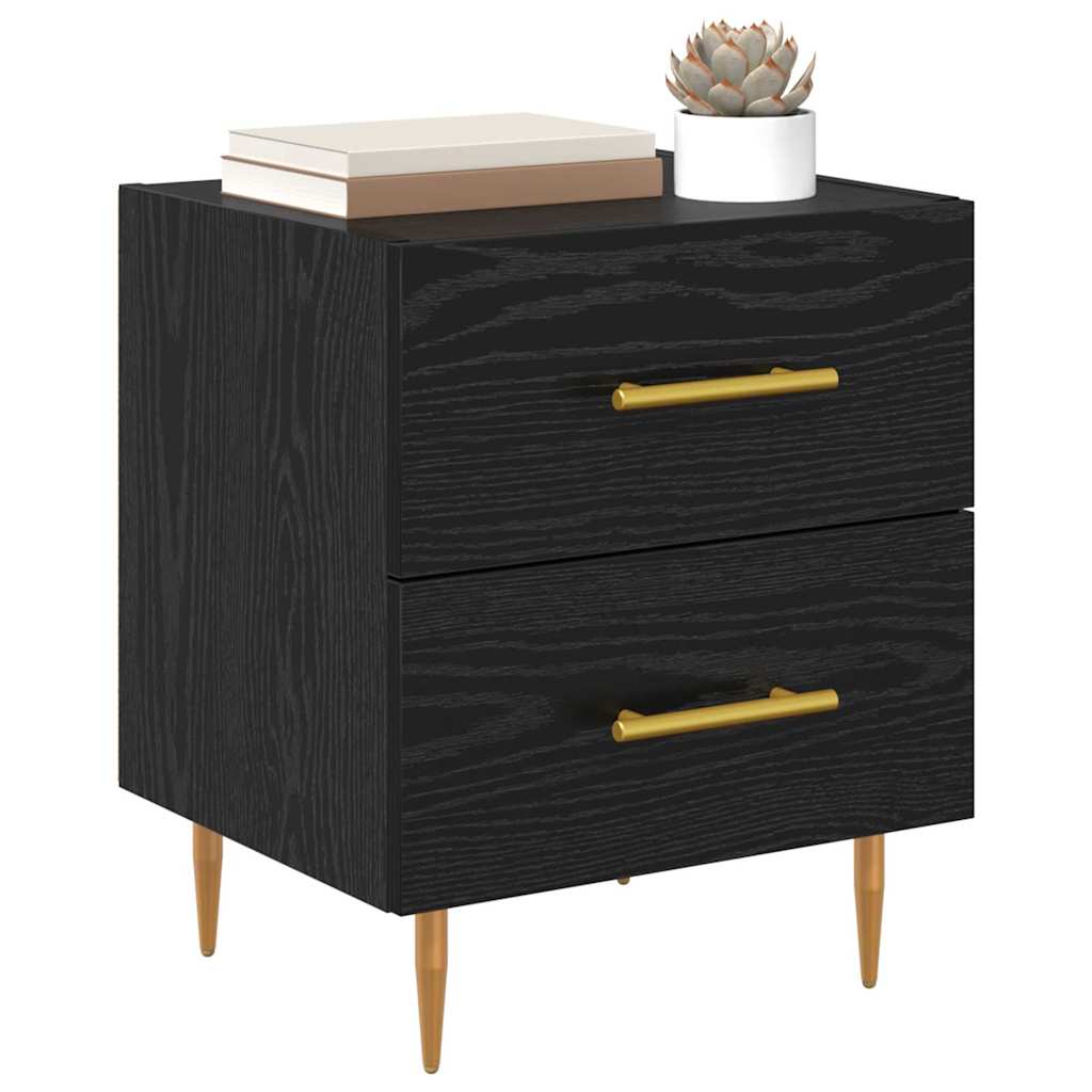 Armadio da Notte 2 pcs Rovere nero 40 x 35 x 47,5 cm