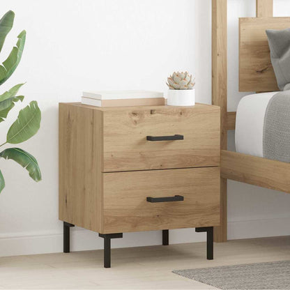 Armadio da Notte 2 pcs Rovere artigianale 40 x 35 x 47,5 cm