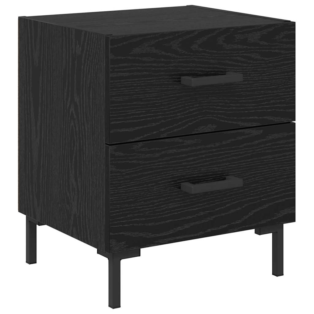 Armadio da Notte con cassetto Rovere Nero 40 x 35 x 47,5 cm