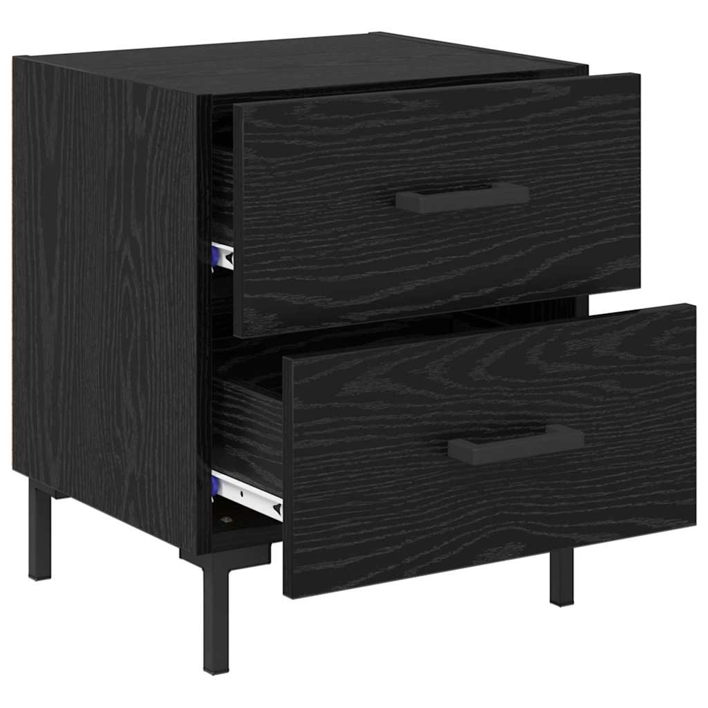 Armadio da Notte con cassetto Rovere nero 40 x 35 x 47,5 cm