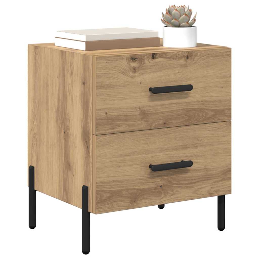 Armadio da Notte 2 pcs Rovere artigianale 40 x 35 x 47,5 cm