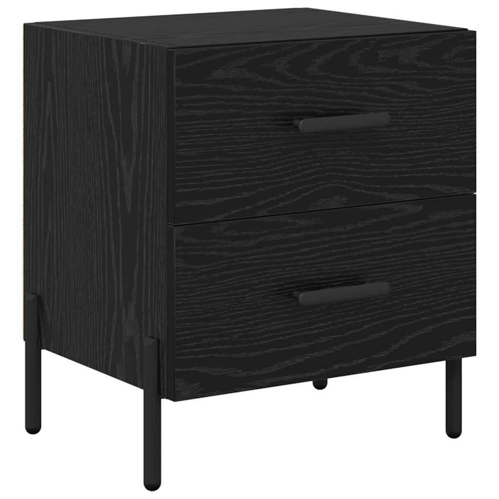 Armadio da Notte con cassetto Rovere Nero 40 x 35 x 47,5 cm