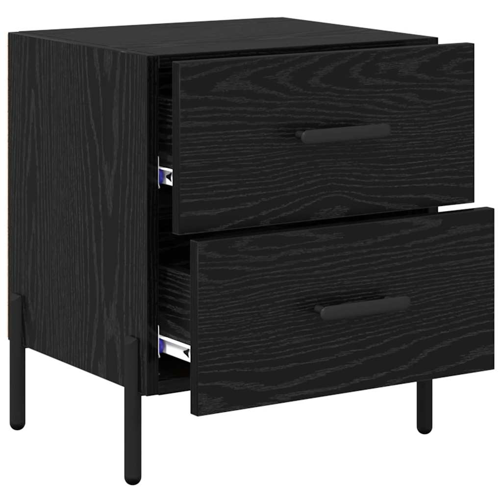 Armadio da Notte 2 pcs Rovere nero 40 x 35 x 47,5 cm