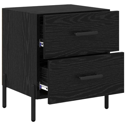 Armadio da Notte 2 pcs Rovere Nero 40 x 35 x 47,5 cm