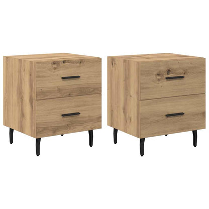 Armadio da Notte 2 pcs Rovere artigianale 40 x 35 x 47,5 cm