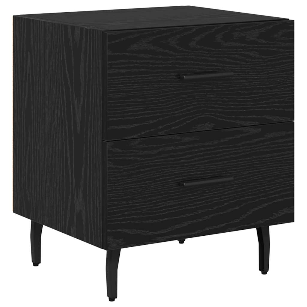 Armadio da Notte 2 pcs Rovere Nero 40 x 35 x 47,5 cm