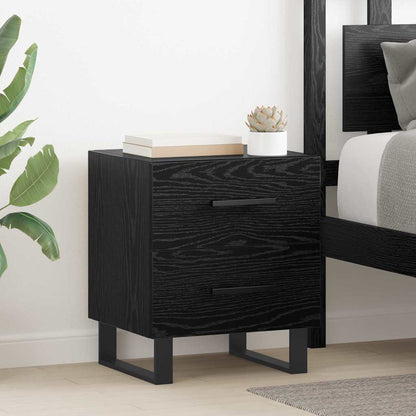 Armadio da Notte con cassetto Rovere nero 40 x 35 x 47,5 cm