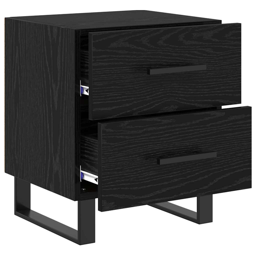 Armadio da Notte con cassetto Rovere nero 40 x 35 x 47,5 cm