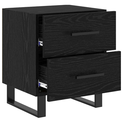 Armadio da Notte con cassetto Rovere nero 40 x 35 x 47,5 cm