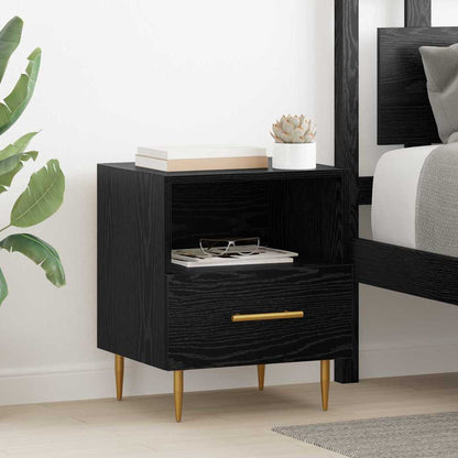 Comodino con cassetto Nero 40 x 35 x 47,5 cm Legno multistrato