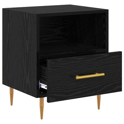 Comodino con cassetto Nero 40 x 35 x 47,5 cm Legno multistrato