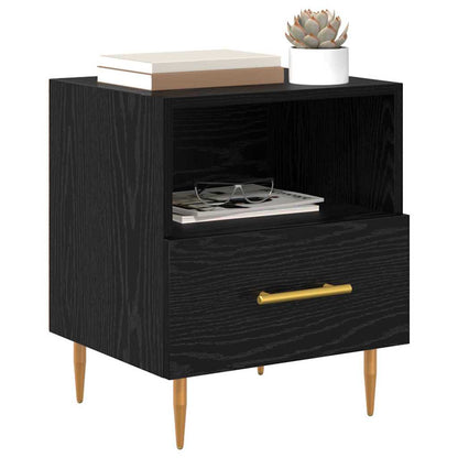 Comodino con cassetto Nero 40 x 35 x 47,5 cm Legno multistrato