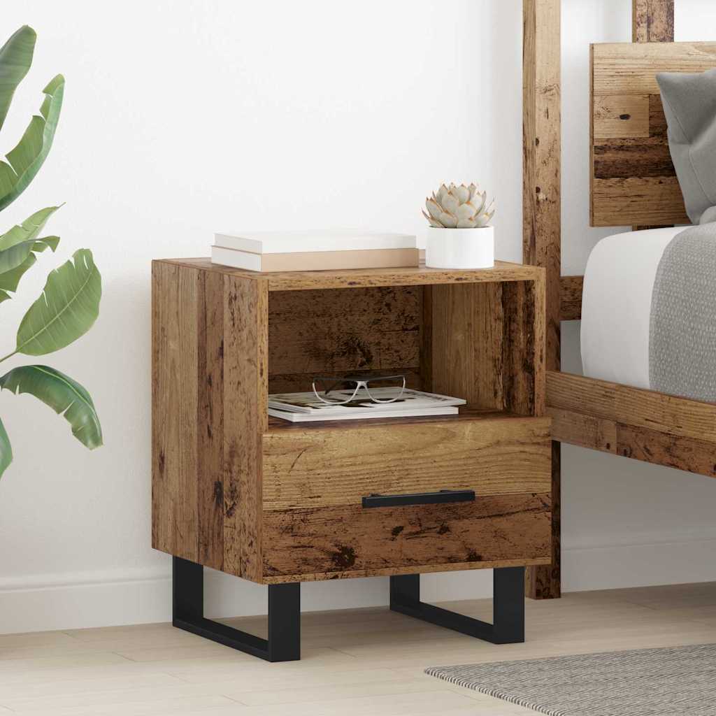 Armadio da Notte con cassetto Legno vecchio 40 x 35 x 47,5 cm