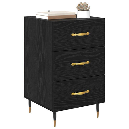 Armadio da Notte Rovere Nero 40 x 40 x 66 cm Legno multistrato