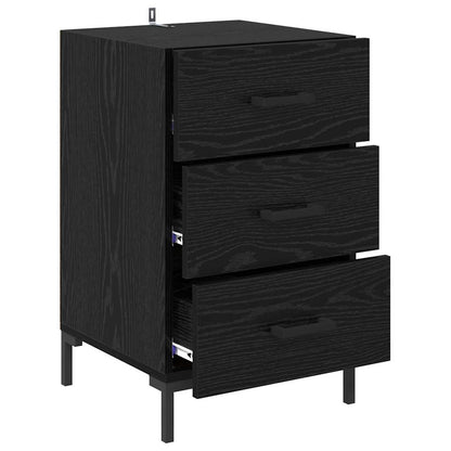Armadio da Notte Rovere Nero 40 x 40 x 66 cm Legno multistrato