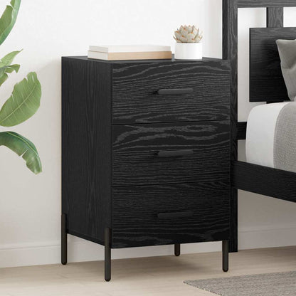Armadio da Notte Rovere Nero 40 x 40 x 66 cm Legno multistrato