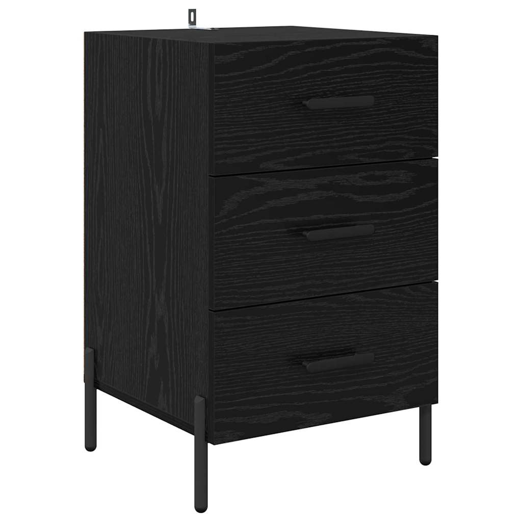 Armadio da Notte Rovere Nero 40 x 40 x 66 cm Legno multistrato