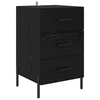 Armadio da Notte Rovere Nero 40 x 40 x 66 cm Legno multistrato